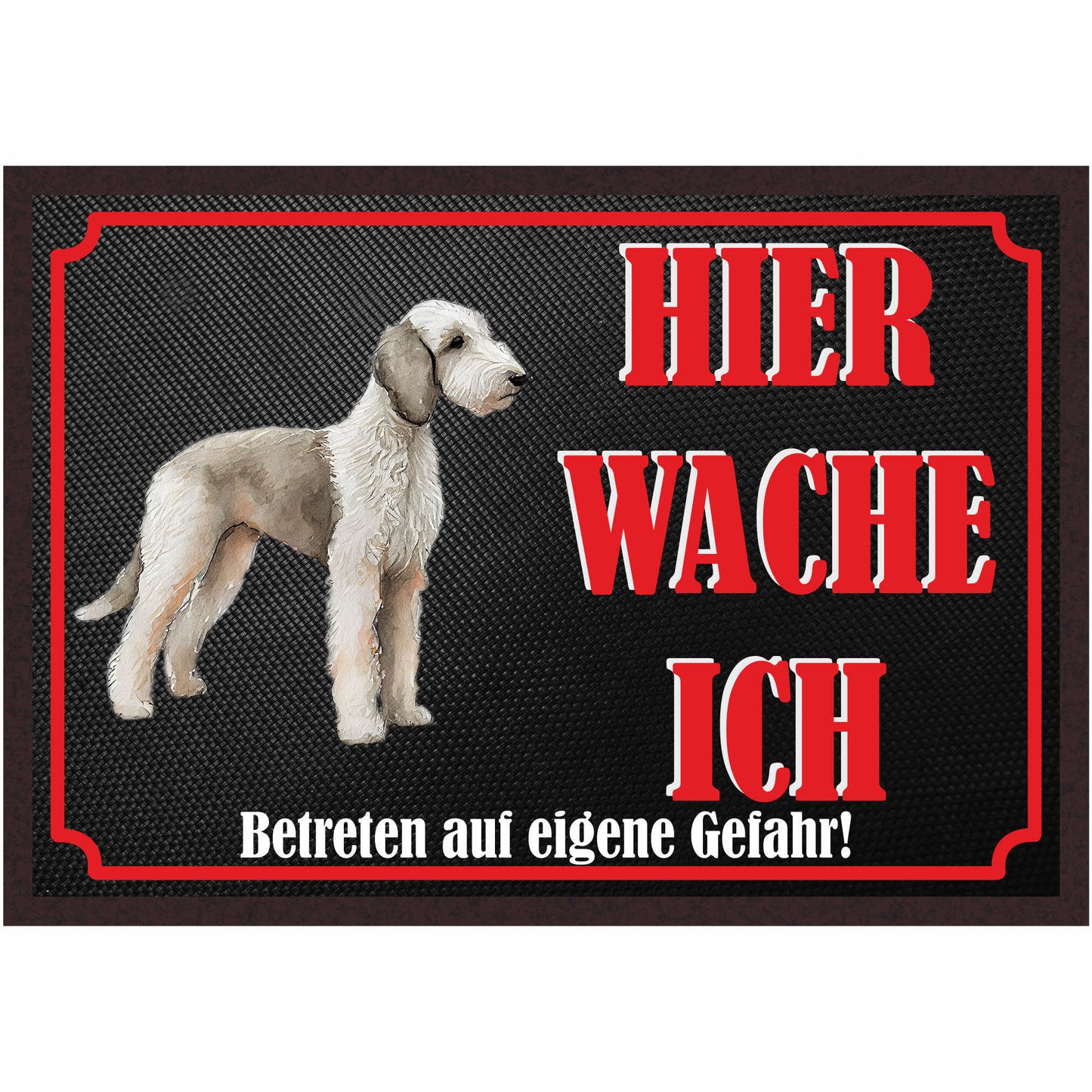 Fussmatte Hund - Bedlington Terrier - 50x35 cm mit lustigem Spruch