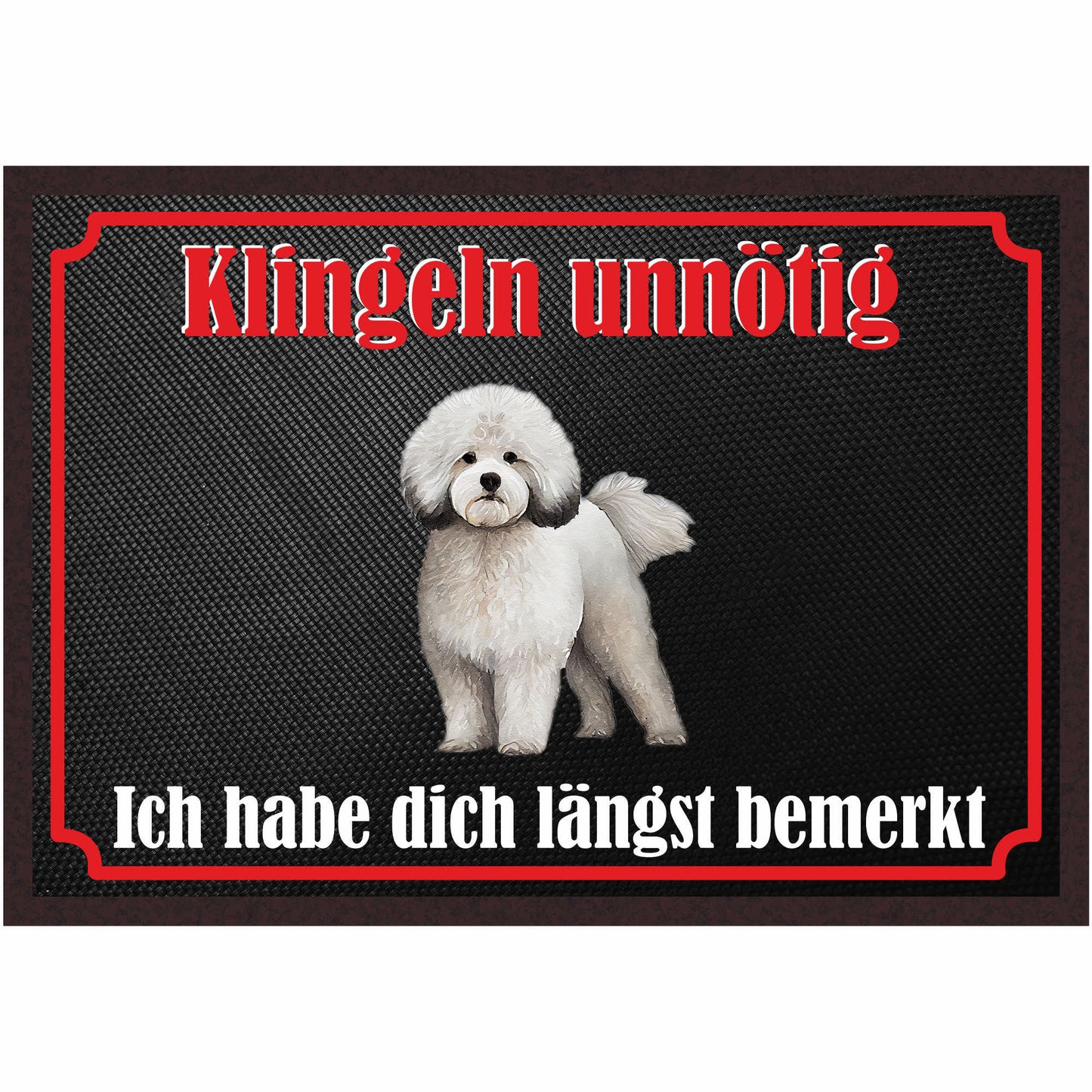 Fussmatte Hund - Bichon Frisé - 50x35 cm mit lustigem Spruch
