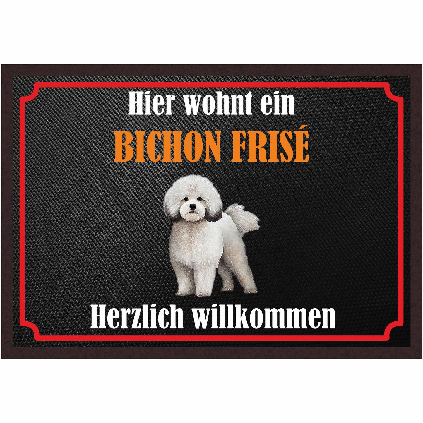 Fussmatte Hund - Bichon Frisé - 50x35 cm mit lustigem Spruch