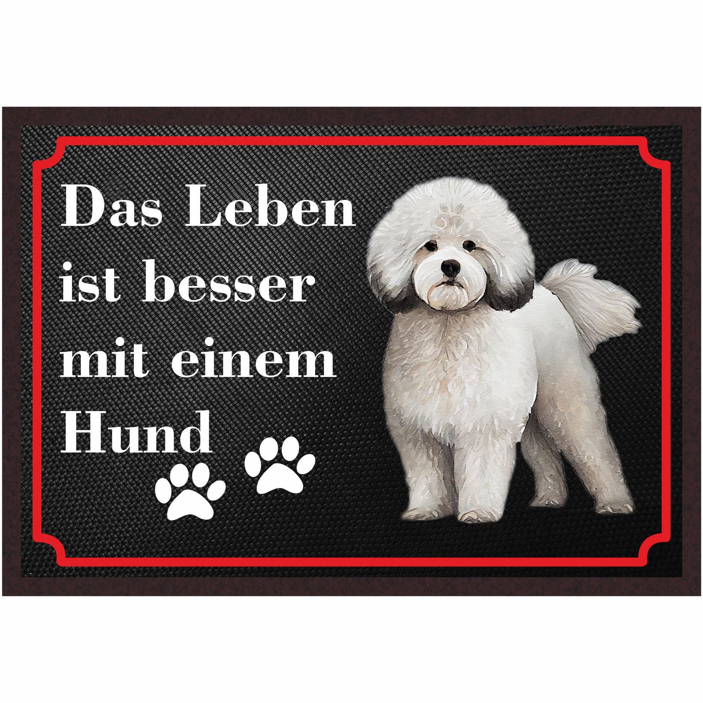 Fussmatte Hund - Bichon Frisé - 50x35 cm mit lustigem Spruch