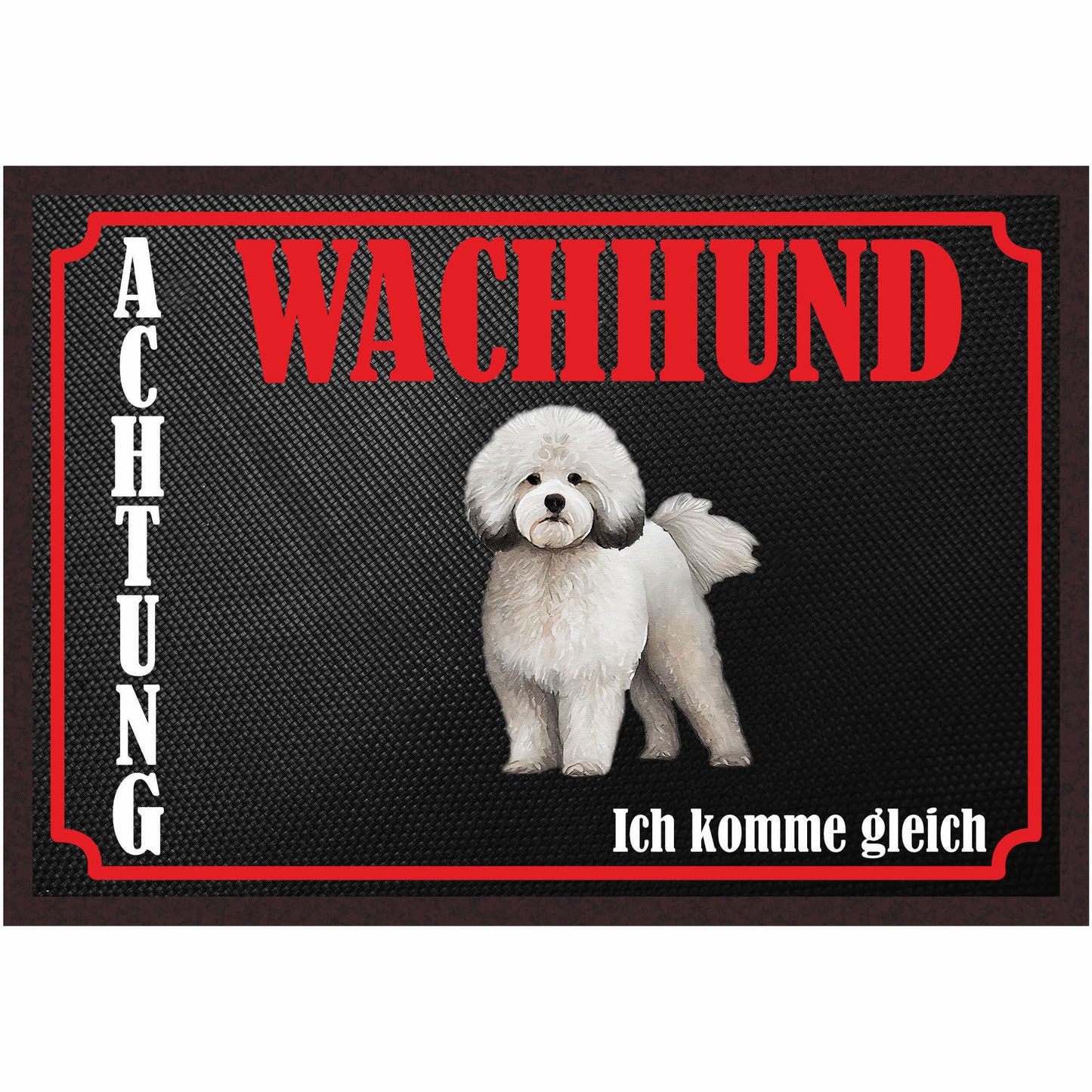 Fussmatte Hund - Bichon Frisé - 50x35 cm mit lustigem Spruch