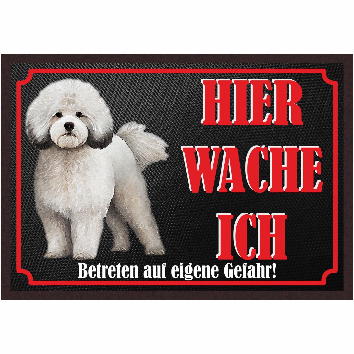 Fussmatte Hund - Bichon Frisé - 50x35 cm mit lustigem Spruch