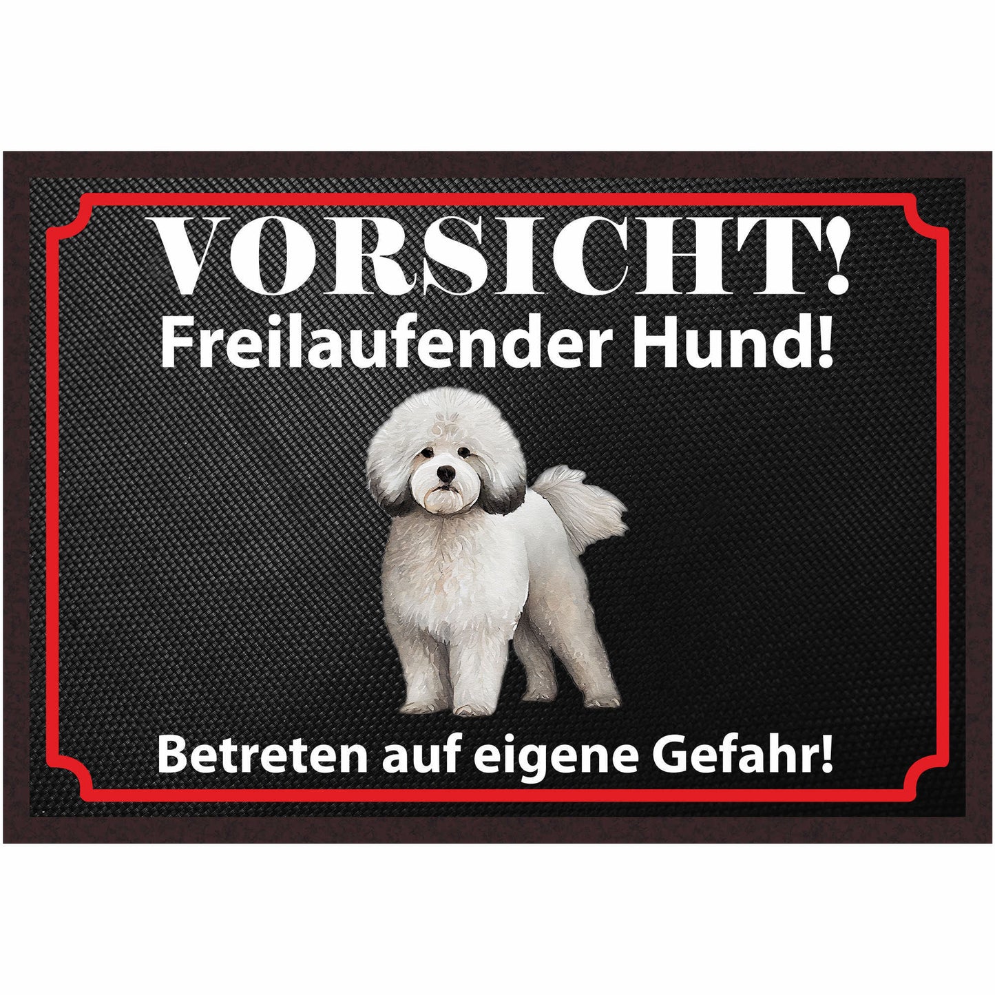 Fussmatte Hund - Bichon Frisé - 50x35 cm mit lustigem Spruch