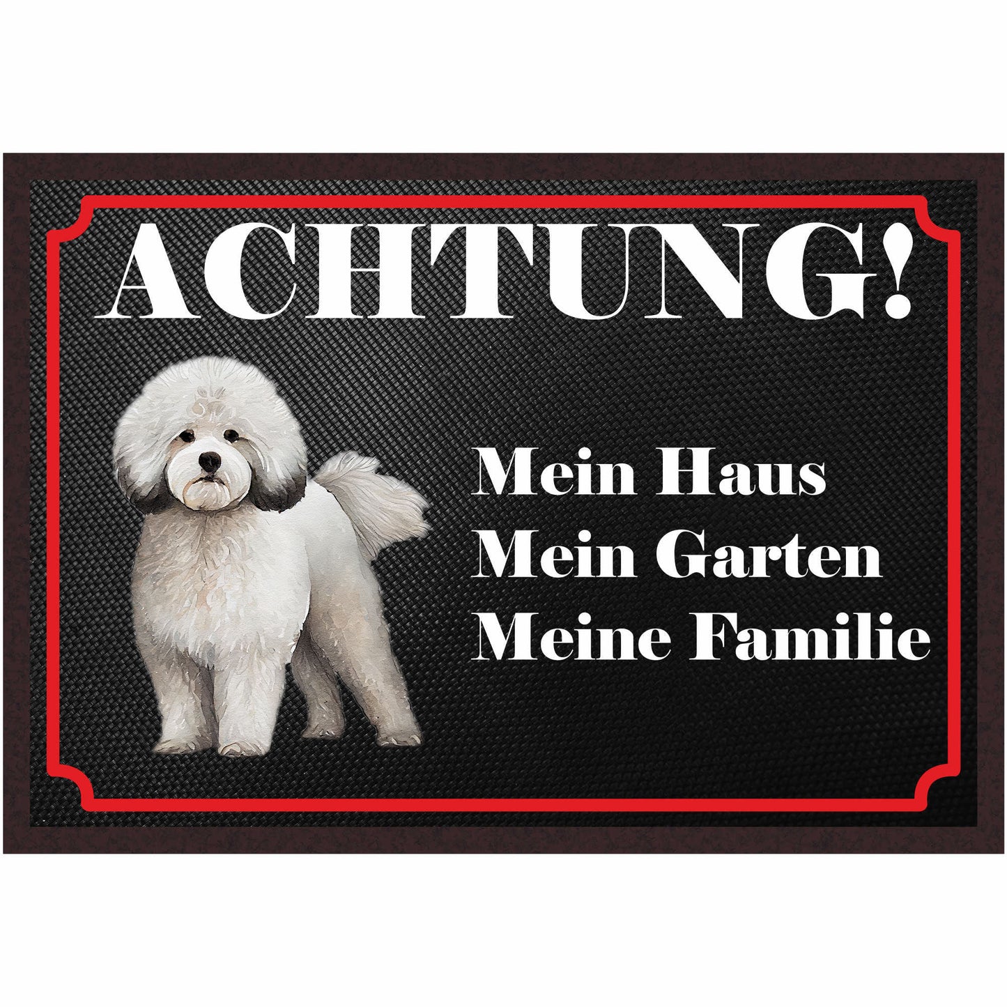 Fussmatte Hund - Bichon Frisé - 50x35 cm mit lustigem Spruch