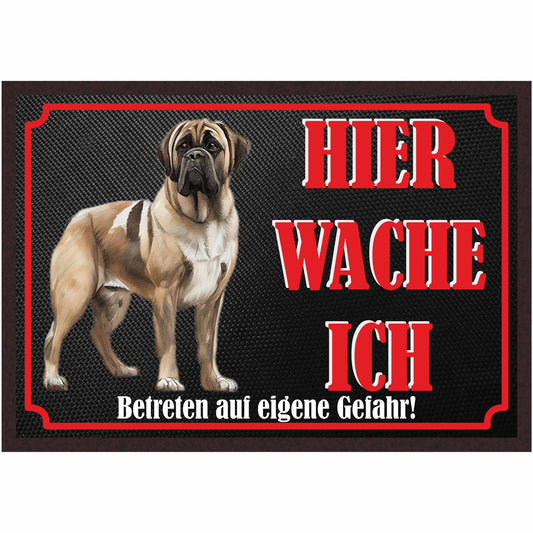 Fussmatte Hund - Bullmastiff - 50x35 cm mit lustigem Spruch