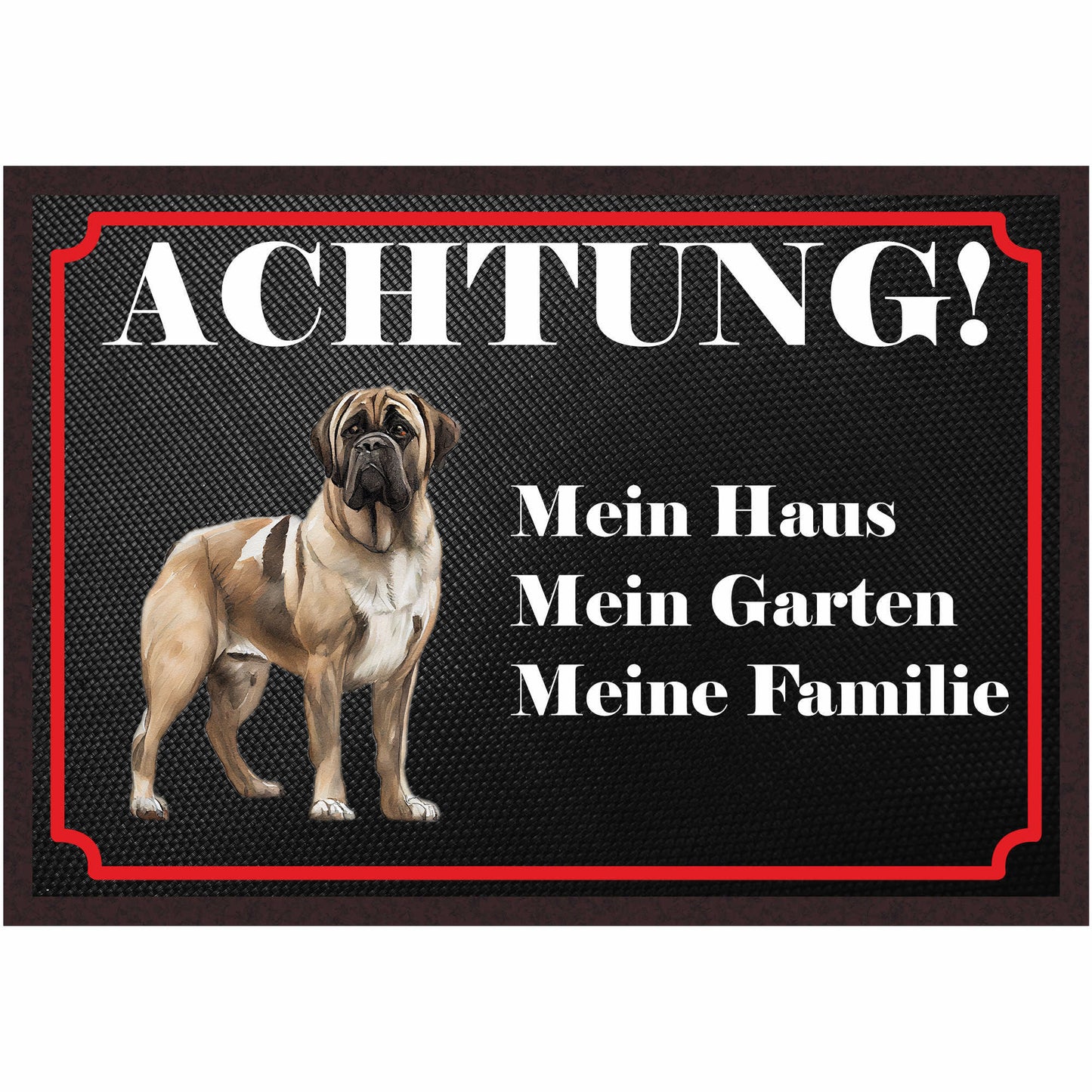Fussmatte Hund - Bullmastiff - 50x35 cm mit lustigem Spruch