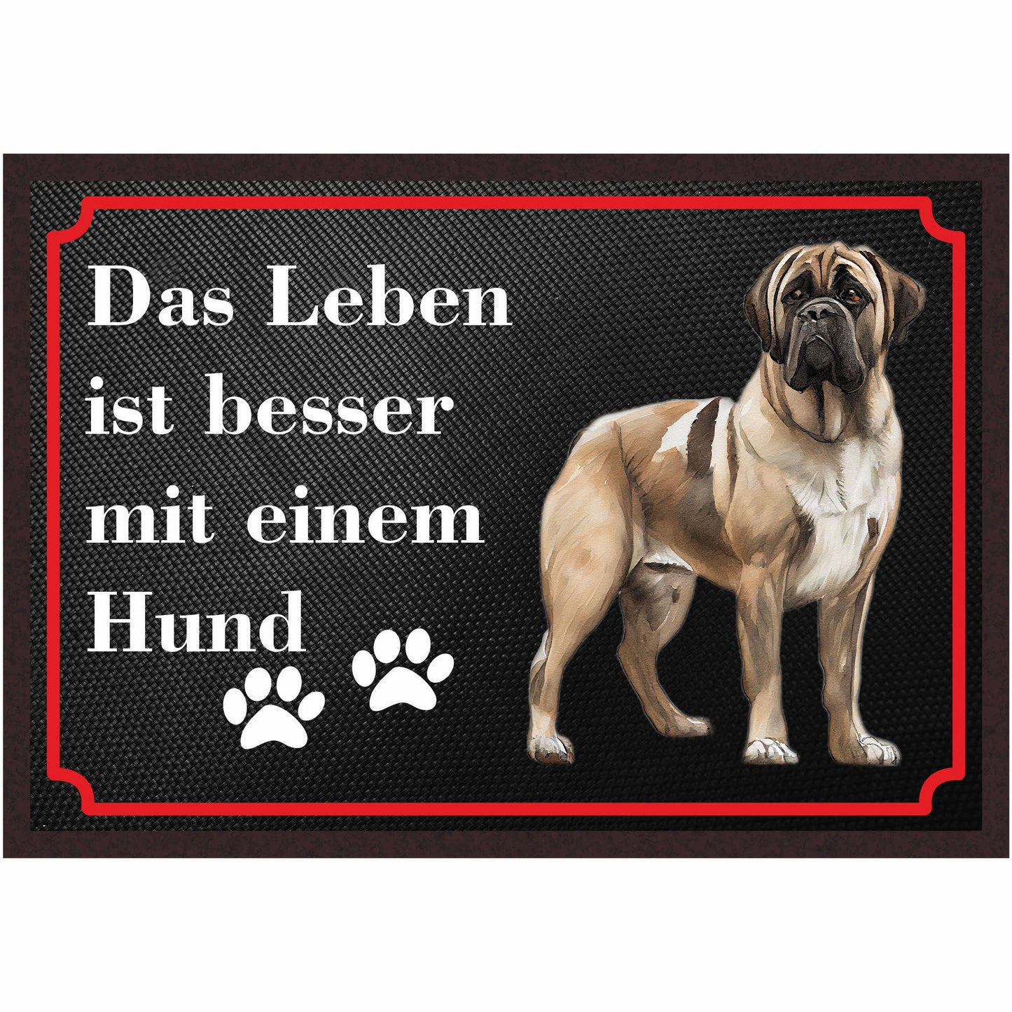 Fussmatte Hund - Bullmastiff - 50x35 cm mit lustigem Spruch