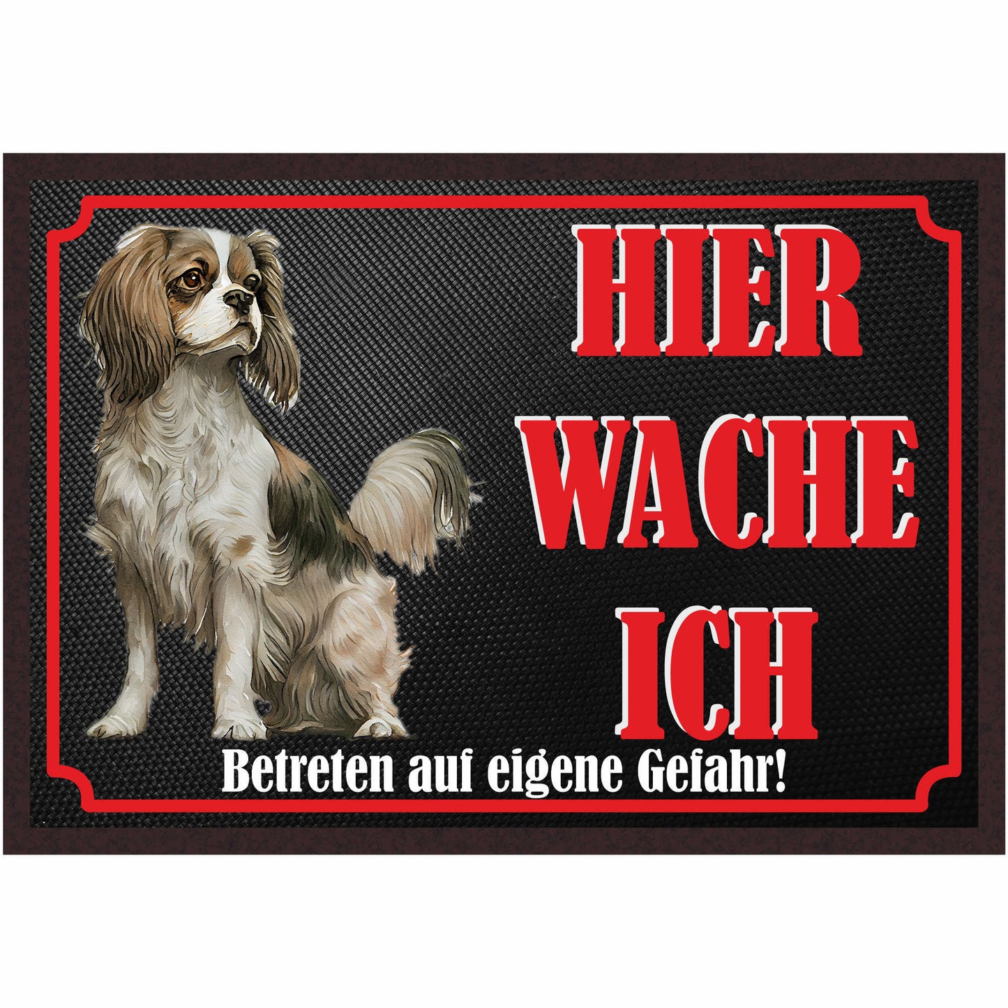 Fussmatte Hund - Cavalier King Charles Spaniel - 50x35 cm mit lustigem Spruch