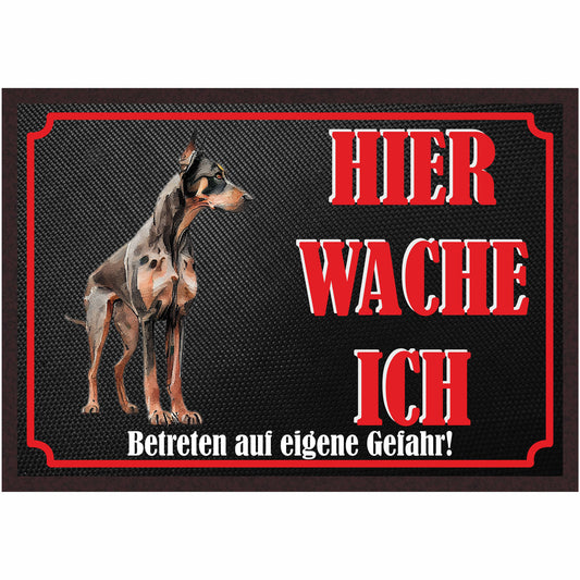 Fussmatte Hund - Dobermann - 50x35 cm mit lustigem Spruch
