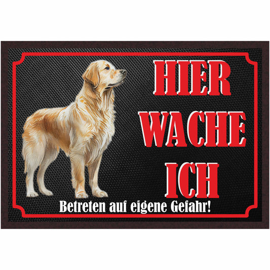 Fussmatte Hund - Golden Retriever - 50x35 cm mit lustigem Spruch