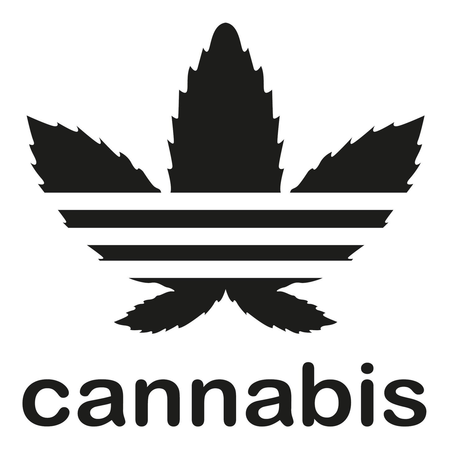 Autoaufkleber - Cannabis Hanfblatt Schrift - 120x120 mm