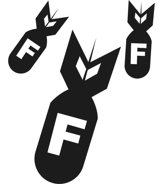 Autoaufkleber - Dropping F - Bombs - 150x120 mm