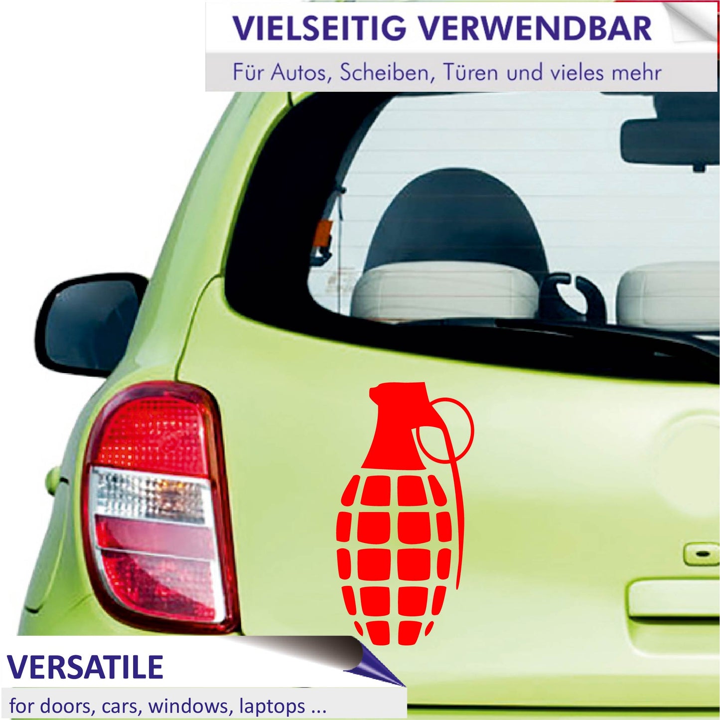 Autoaufkleber - Handgranate - 210x110 mm