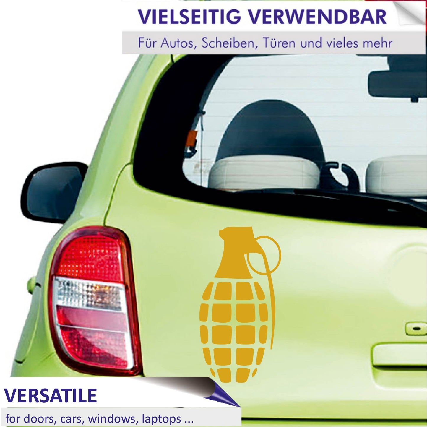 Autoaufkleber - Handgranate - 210x110 mm