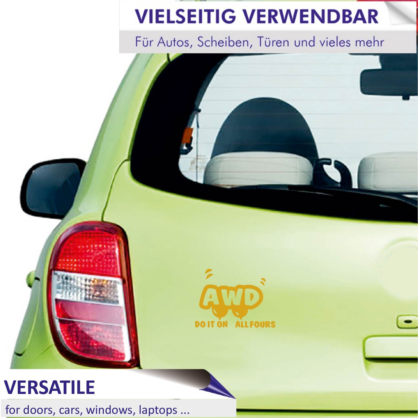 Autoaufkleber - AWD do it on all fours - 150x110 mm