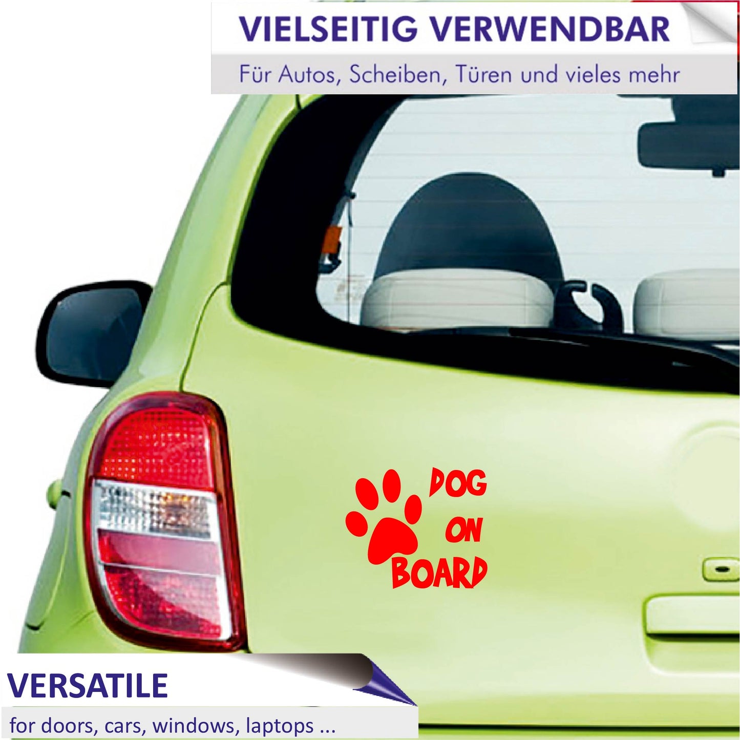 Autoaufkleber - Dog on Board - 140x120 mm