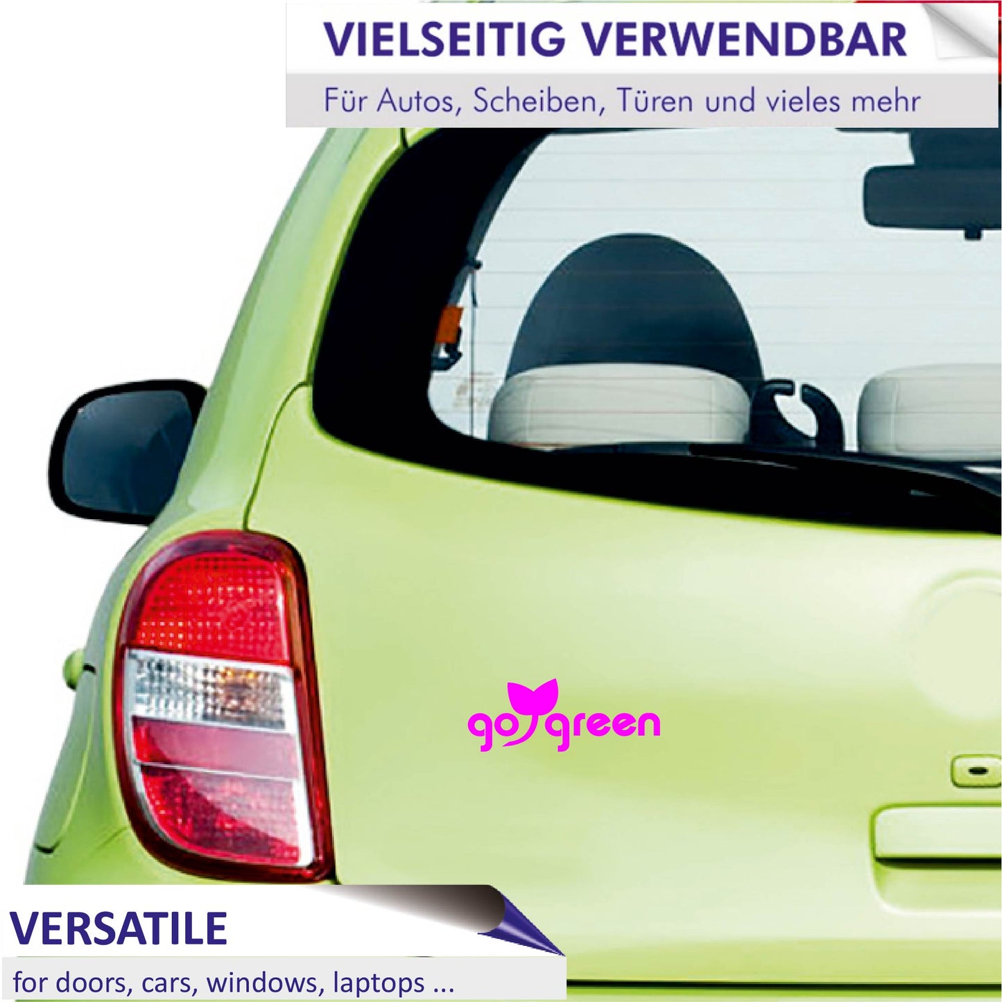 Autoaufkleber - go green - 210x80 mm