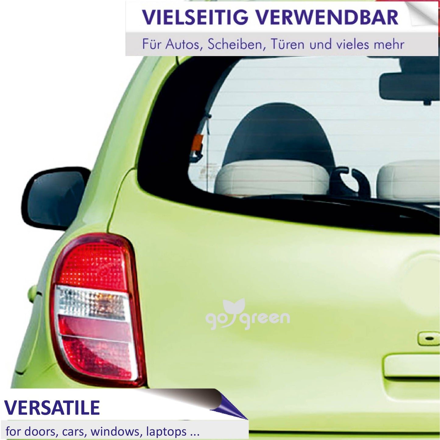 Autoaufkleber - go green - 210x80 mm
