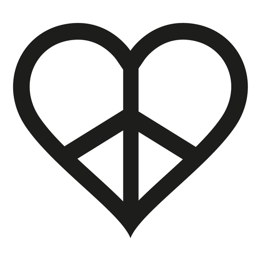 Autoaufkleber - Peace - Herz - Frieden - Freiheit - 120X110 mm