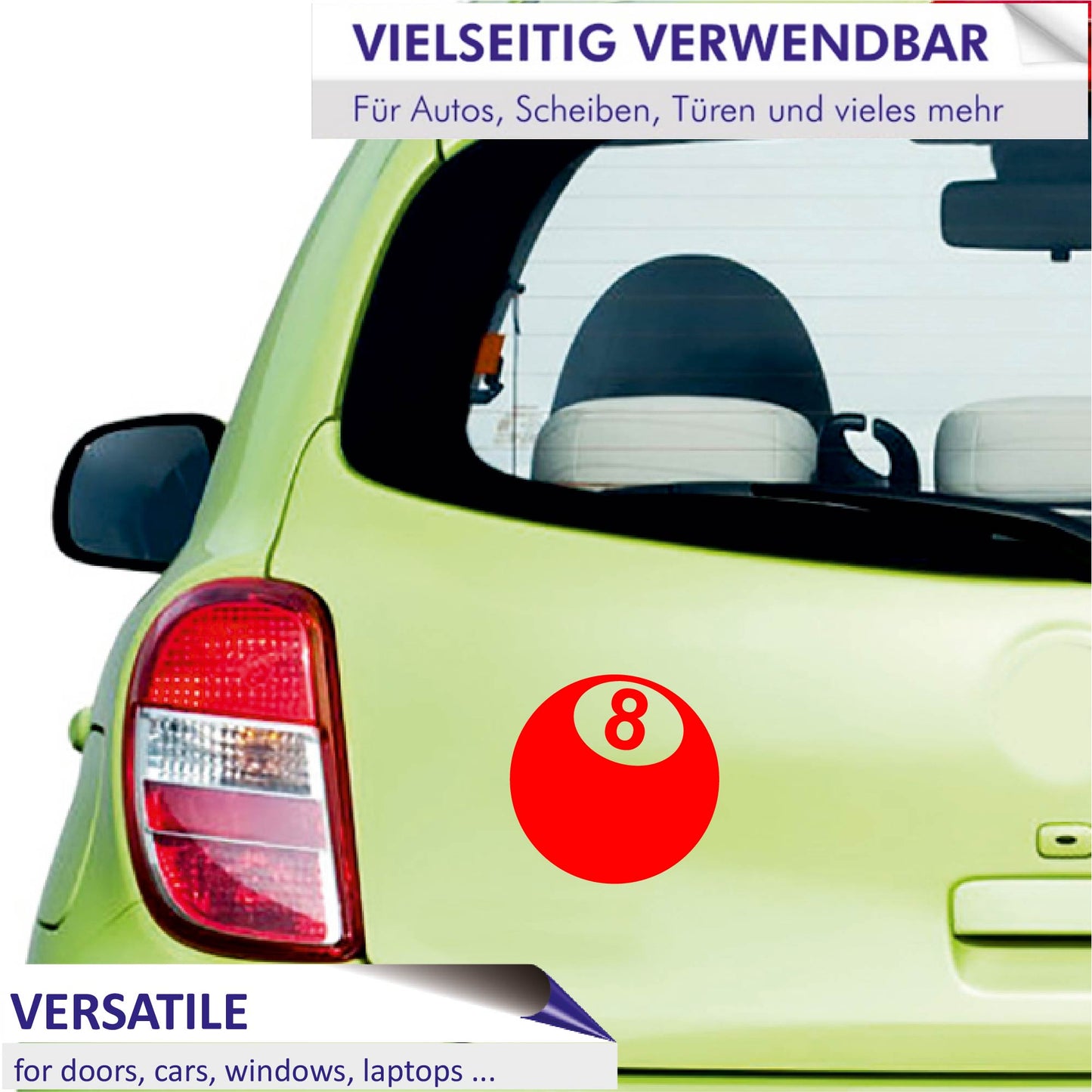 Autoaufkleber - 8 Ball - 110x110 mm