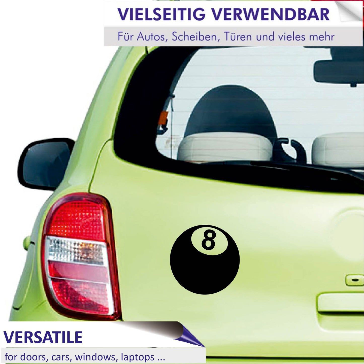Autoaufkleber - 8 Ball - 110x110 mm