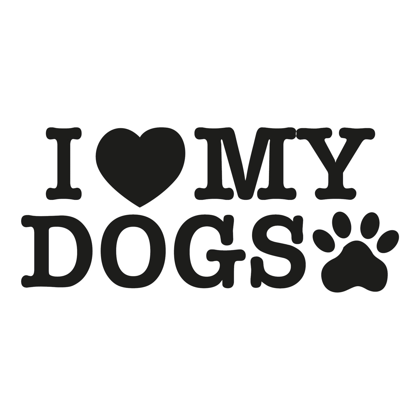 Autoaufkleber - I love my dogs - 210x110 mm