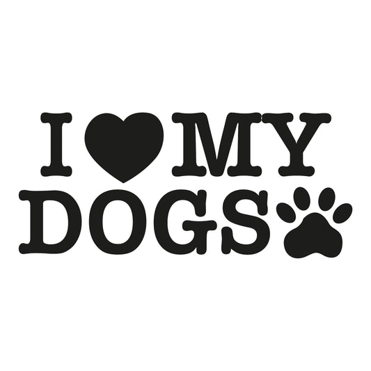 Autoaufkleber - I love my dogs - 210x110 mm