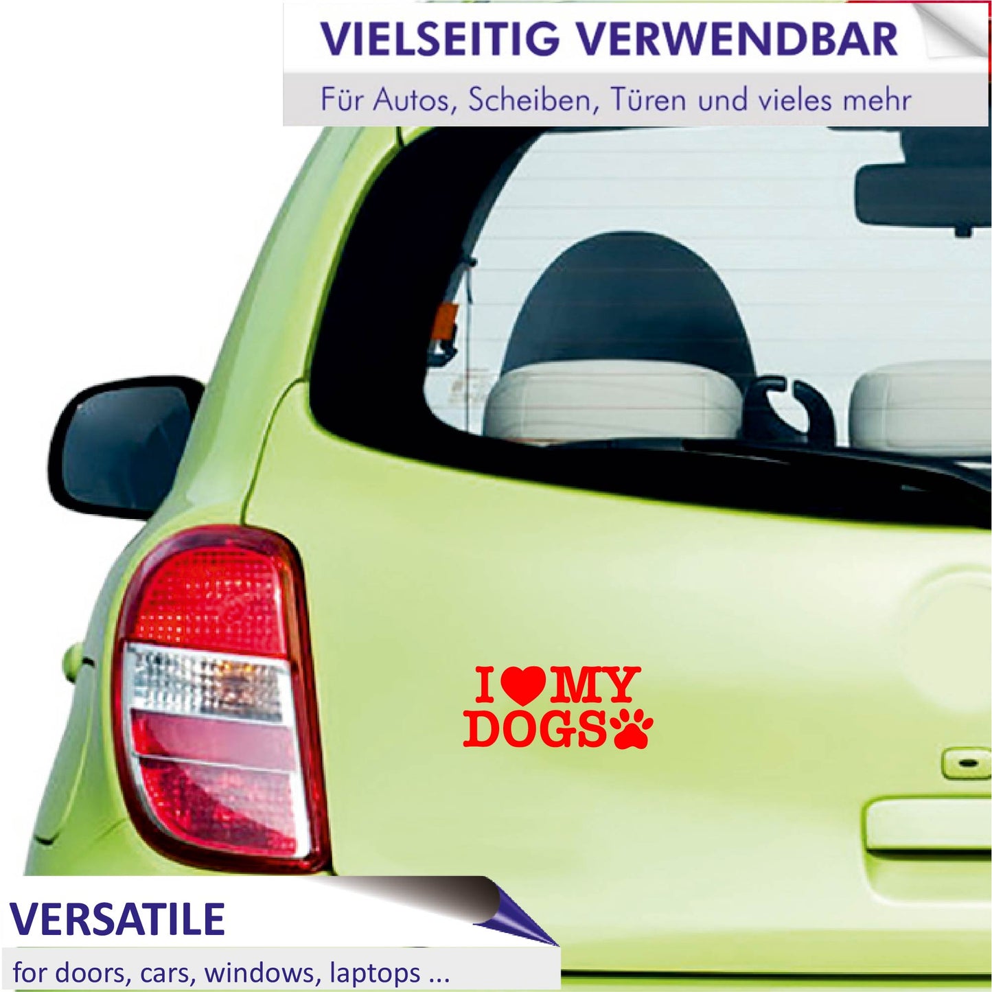 Autoaufkleber - I love my dogs - 210x110 mm
