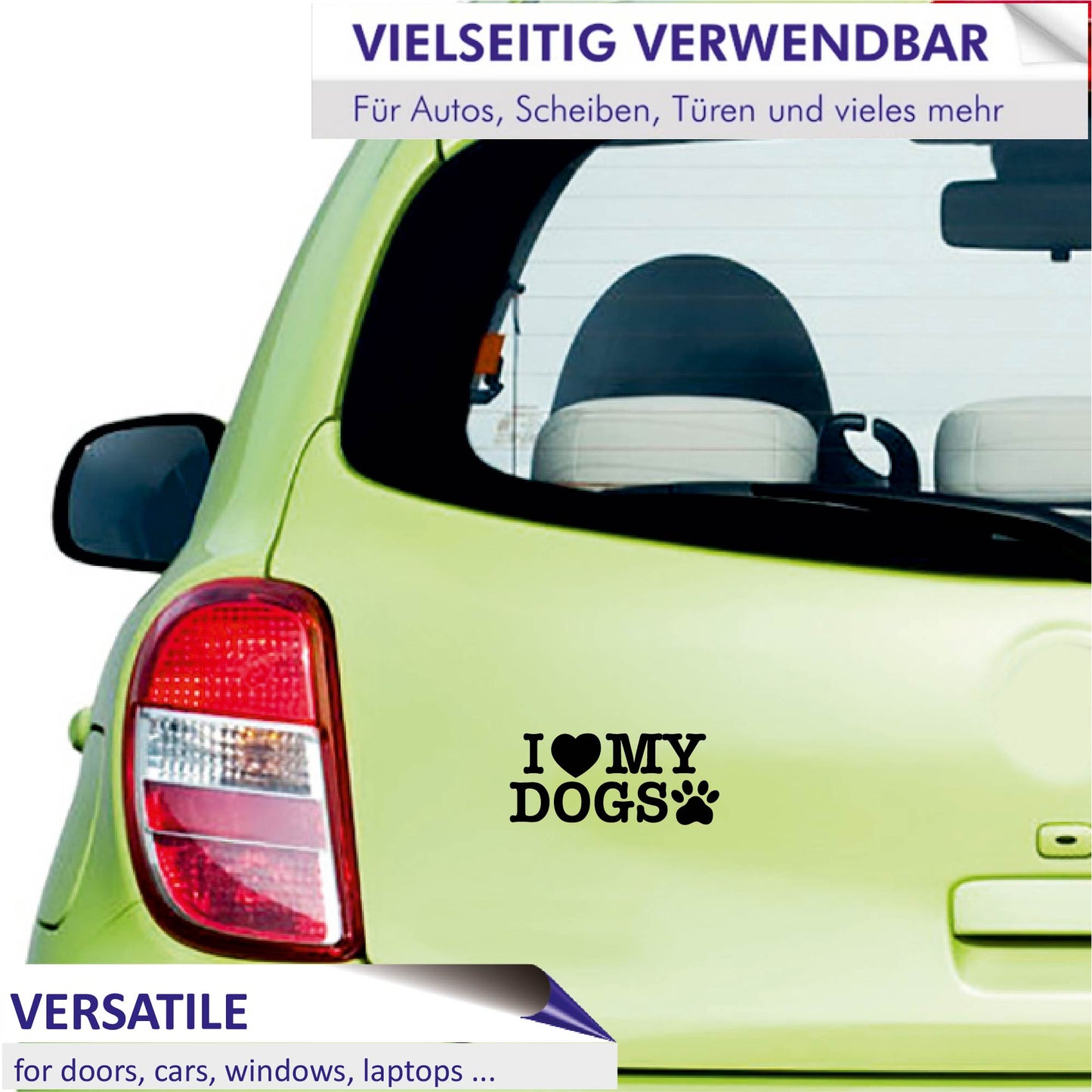 Autoaufkleber - I love my dogs - 210x110 mm