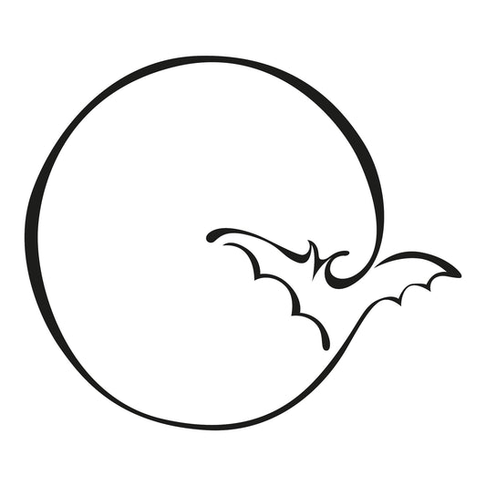 Autoaufkleber - Mond mit Fledermaus - 140x120 mm