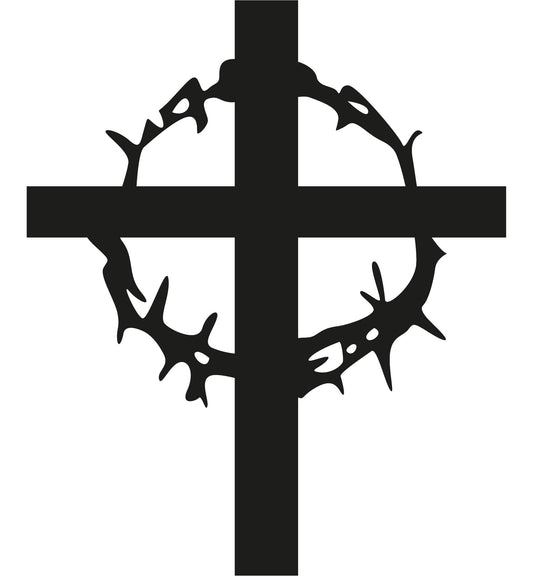 Autoaufkleber - Kirche - Kreuz mit Dornen - 120x10 mm