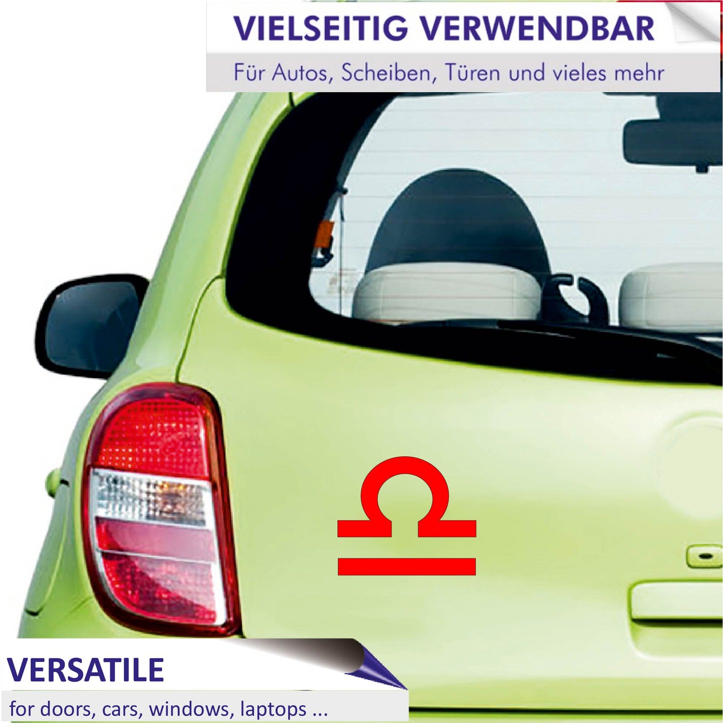Autoaufkleber - Waage Sternzeichen - 140x120 mm