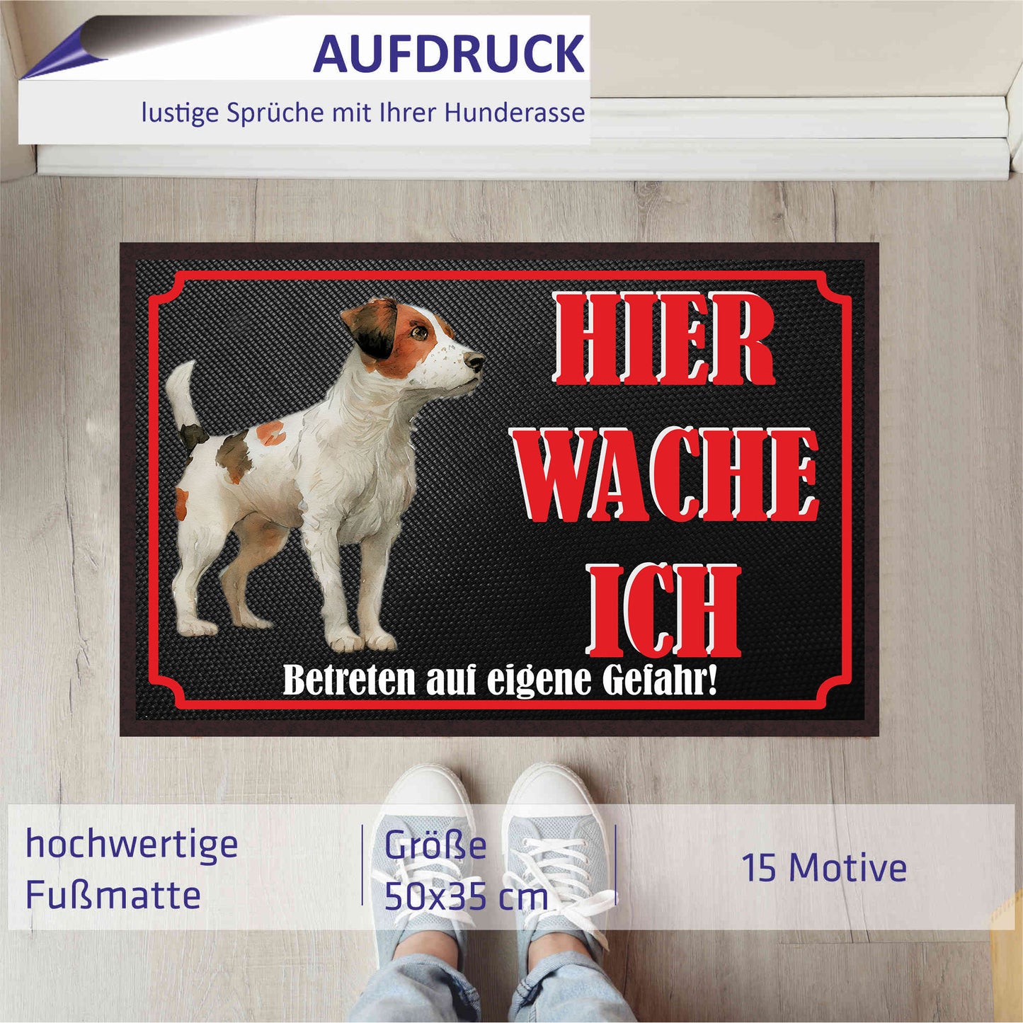 Fussmatte Hund - Jack Russell Terrier - 50x35 cm mit lustigem Spruch