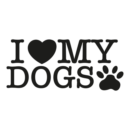Autoaufkleber - I love my dogs - 210x100 mm