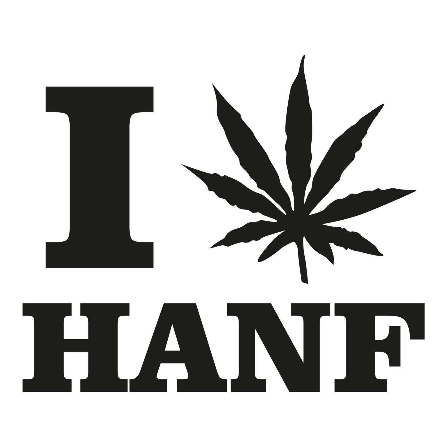 Autoaufkleber - I love Hanf - 130x110 mm