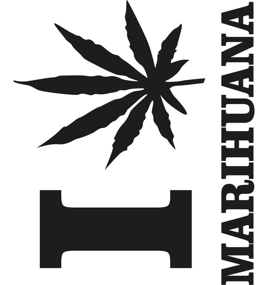 Autoaufkleber - I love Marihuana - 130x110 mm
