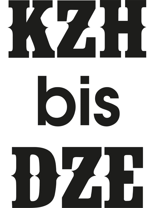 Autoaufkleber - KZH - Bis DZE - 150x100 mm