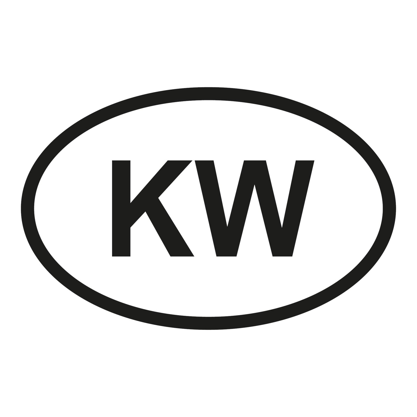 Autoaufkleber - Kuwait KW - 60x110 mm