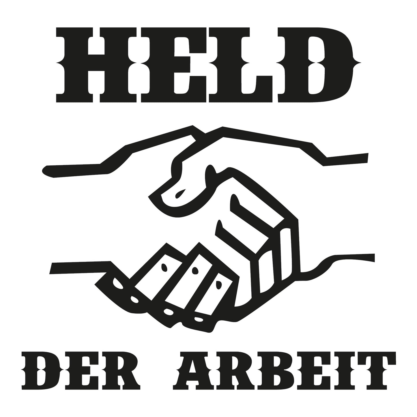 Autoaufkleber - Held der Arbeit - 150x140mm