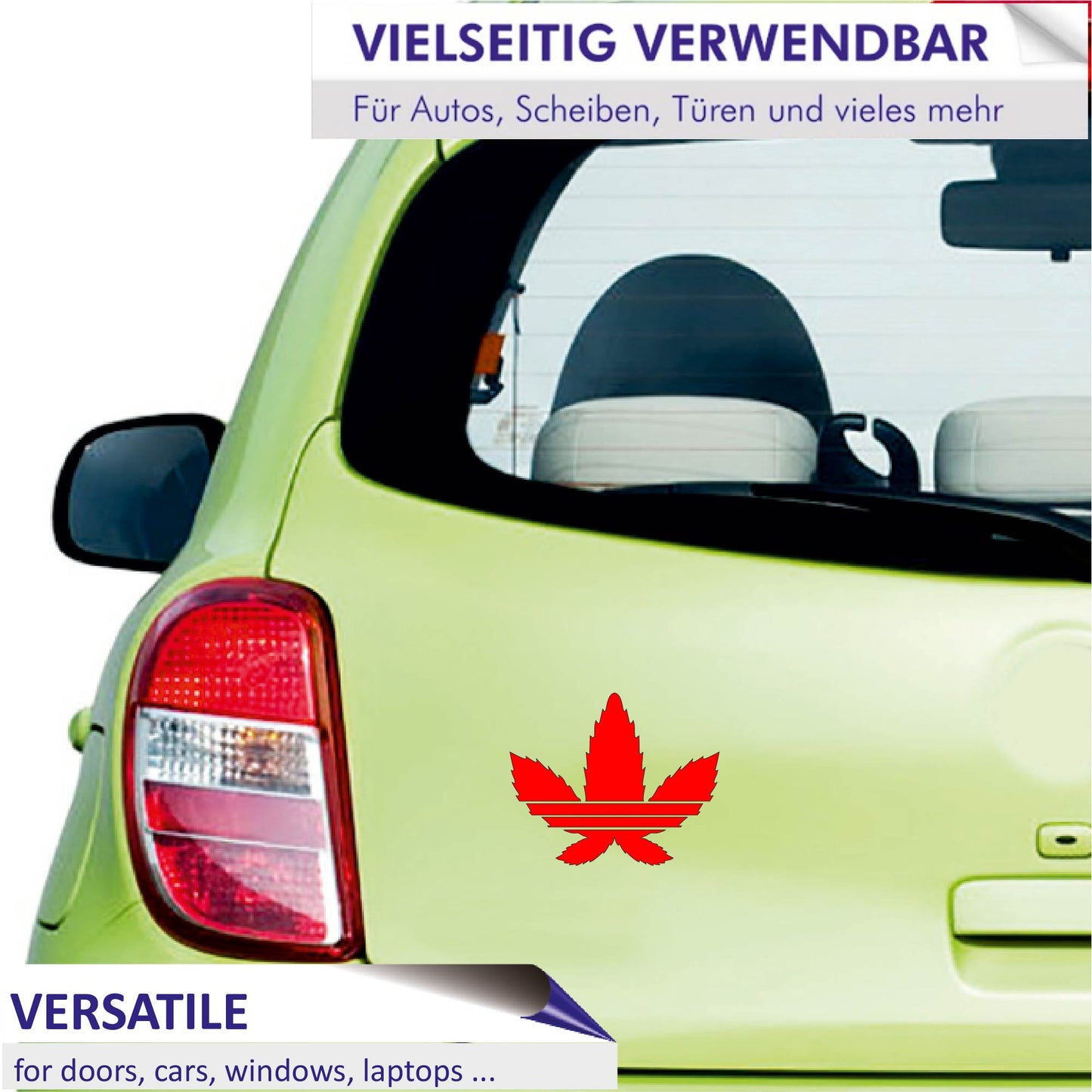 Autoaufkleber - Cannabis Hanfblatt - 140x120mm