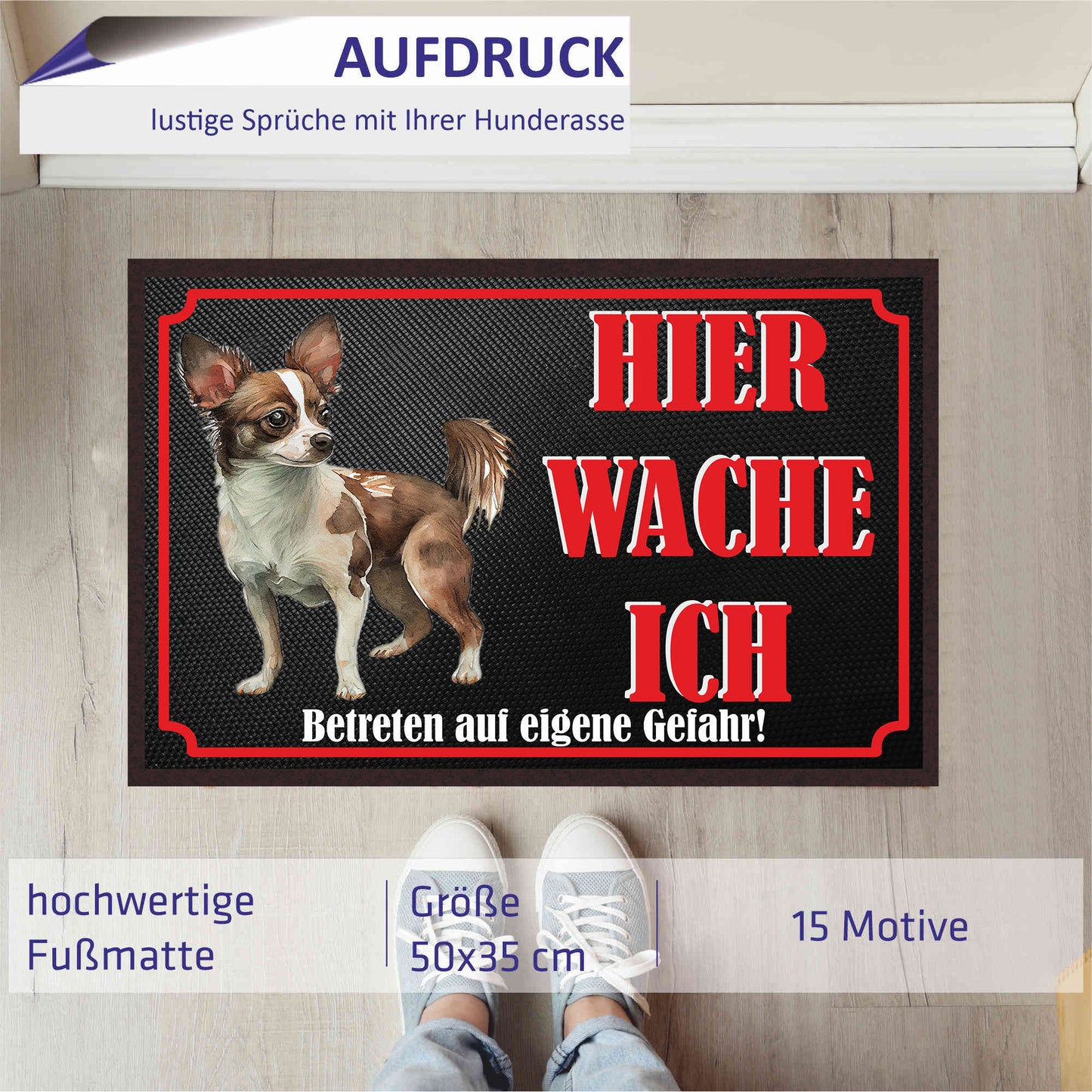 Fussmatte Hund - Chihuahua - 50x35 cm mit lustigem Spruch