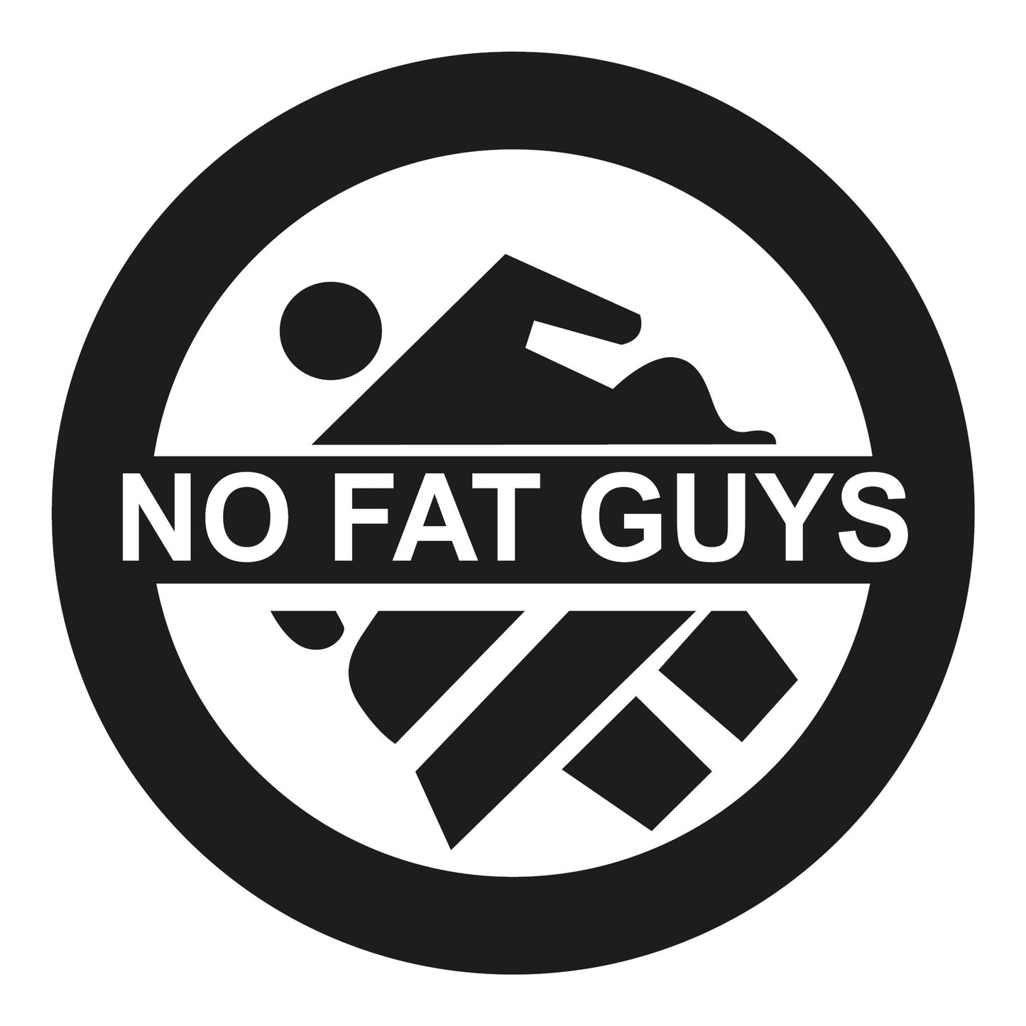 Autoaufkleber - no fat guys 210x210mm