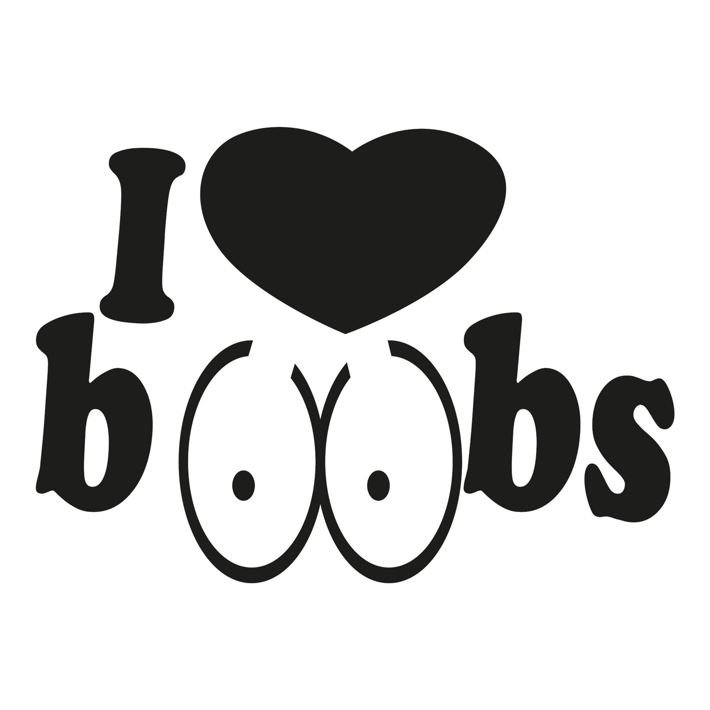 Autoaufkleber - I love boobs - 210x150mm