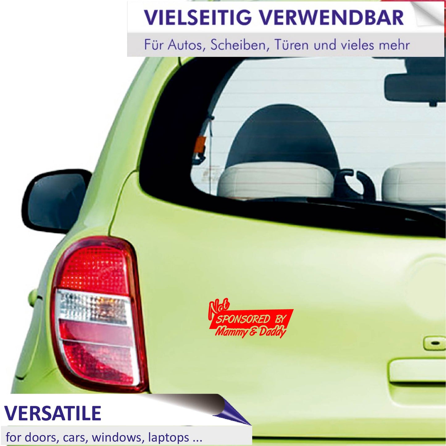 Autoaufkleber - Not sponsored by mammy & daddy - 210x100mm