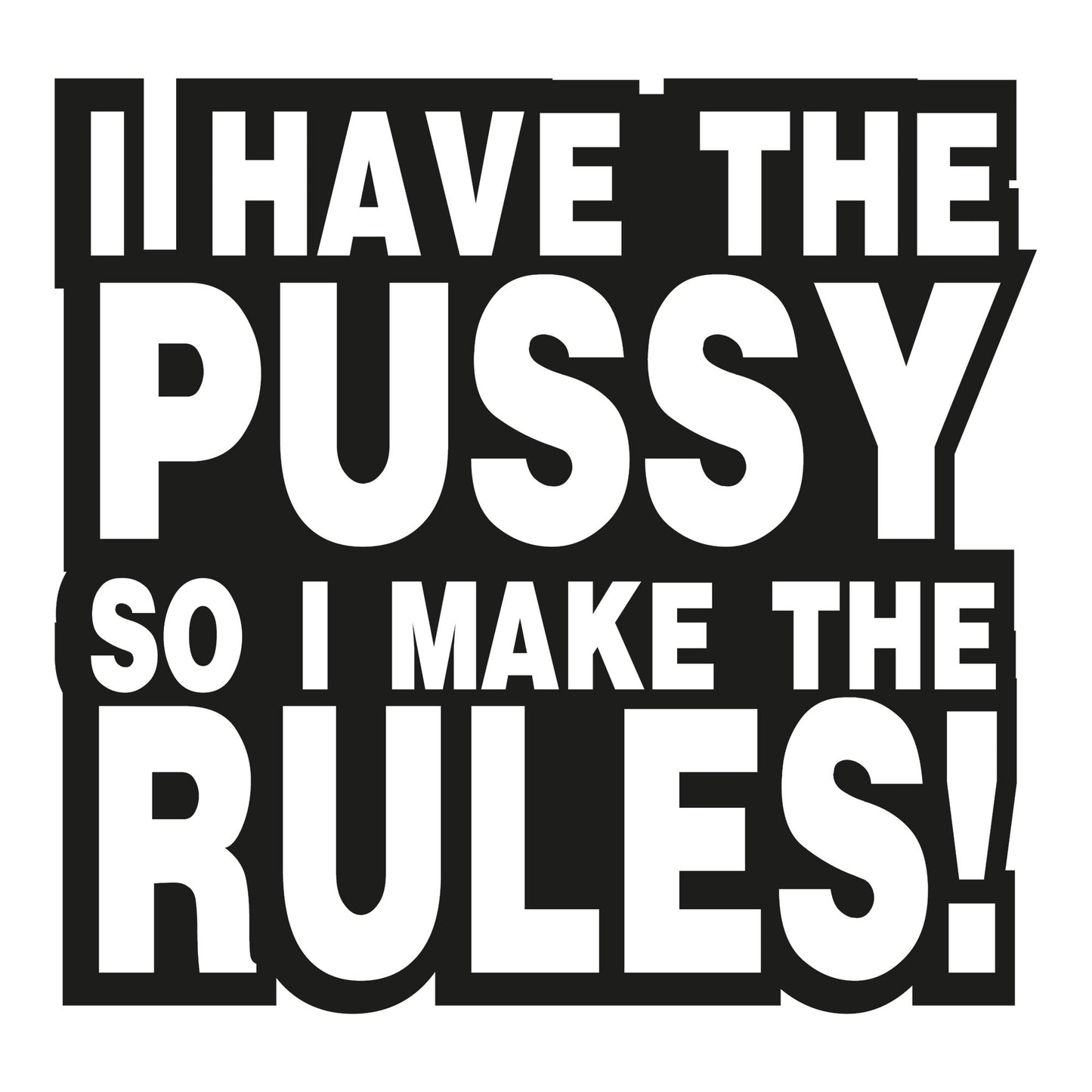 Autoaufkleber - I have pussy so I make the rules! - 210x200mm