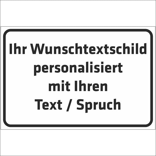 Wunschtext personalisiert individuell Schild bedruckt Aluminium Garaga Parkplatzschild