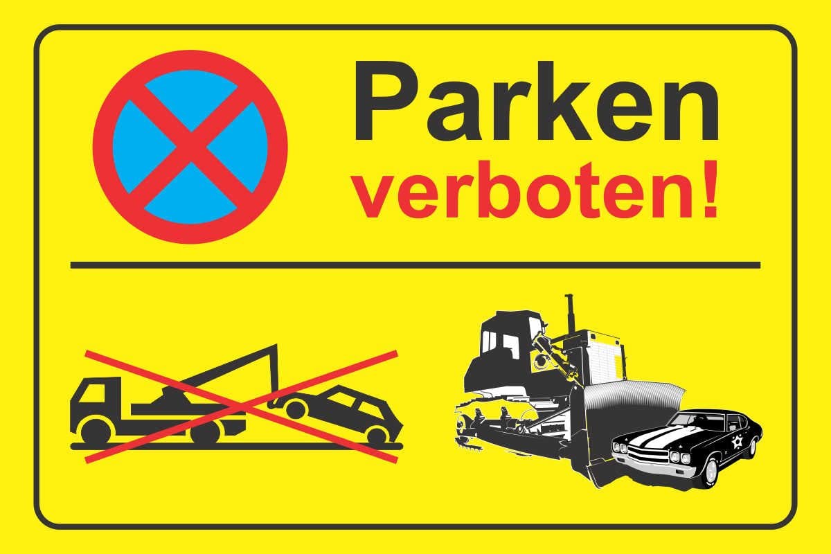Parkplatzschild - Parken verboten - 300x200 cm