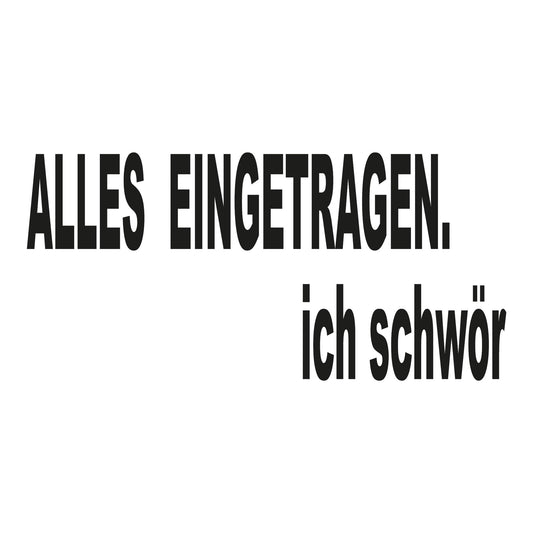 Autoaufkleber - Alles eingetragen - 210x100mm