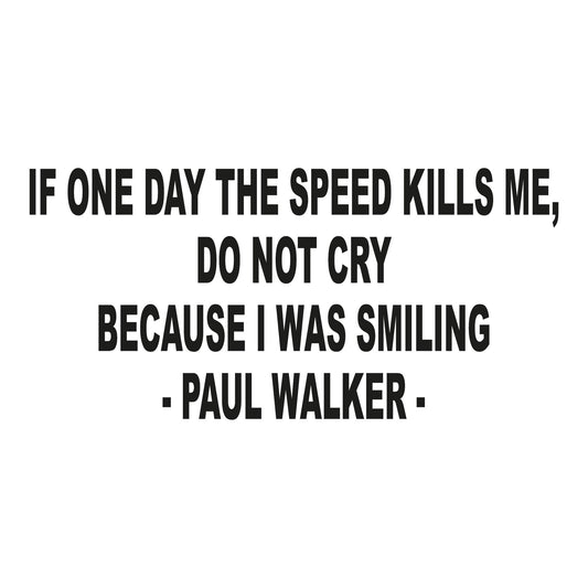 Autoaufkleber - if one day the speed kills me - 210x100mm