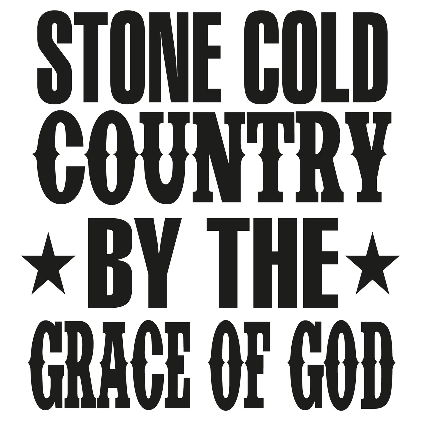 Autoaufkleber - Stone Cold Country By The Grace Of God - 210x200mm